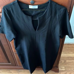 Everlane black Short-Sleeve Dress in EUC size M, split front